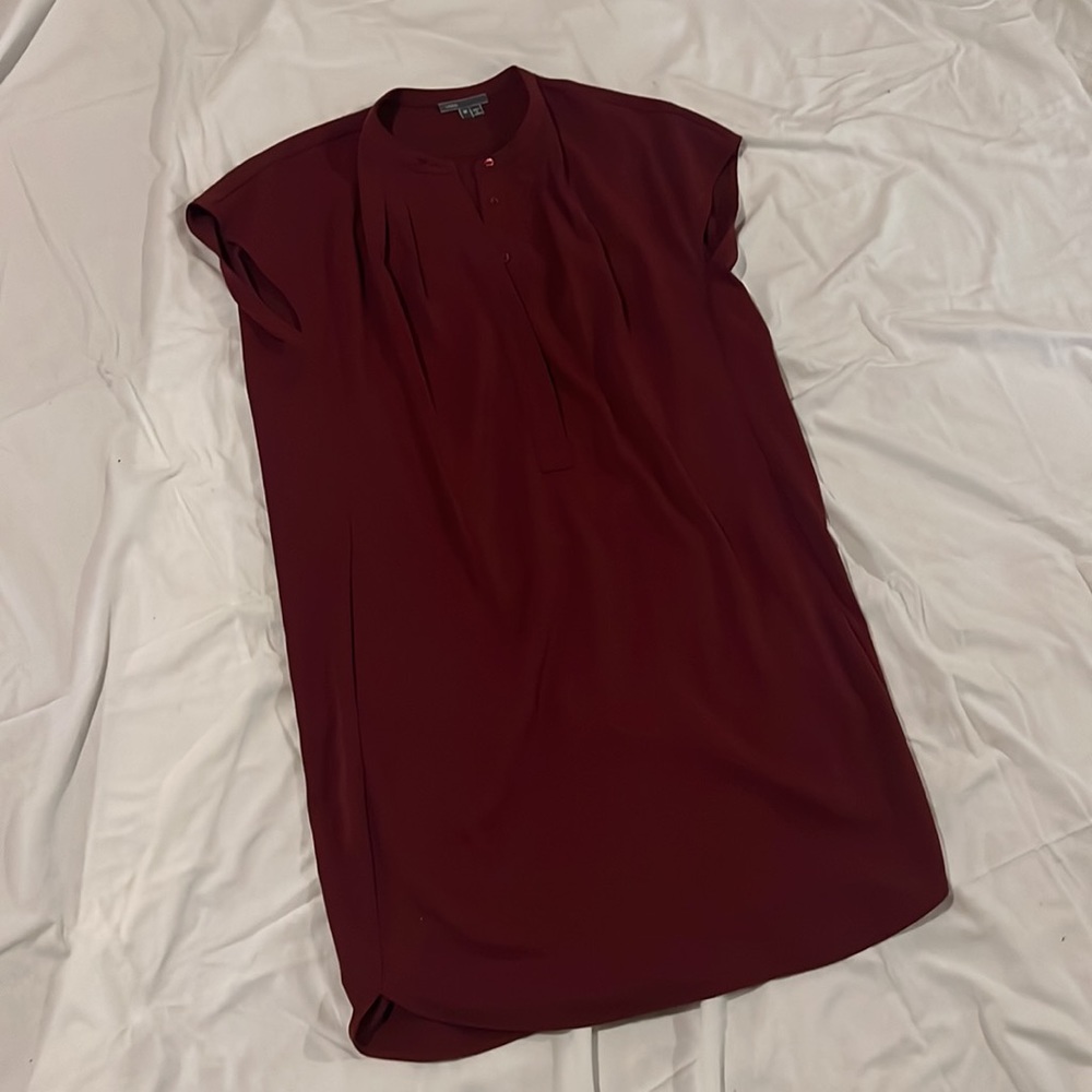 VINCE super cute burgundy maroon tunic dress size medium - Picture 3 of 8
